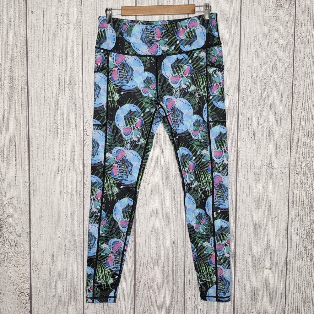 CVG Constantly Varied Gear Miami Skulls Leggings L Squats Approved Workout